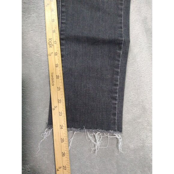 Levis 311 Jeans Womens 31 Black Denim Shaping Skinny Crop Raw Hem Mid Rise - Picture 5 of 11